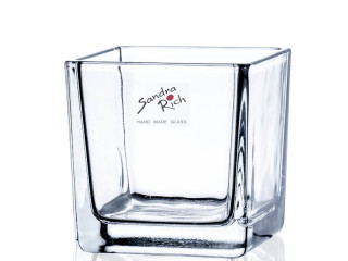 vase en verre "cube" 8 x 8 x 8cm