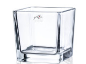 vase en verre "cube" 10 x 10 x 10cm