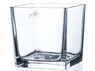 vase en verre "cube" 12 x 12 x 12cm