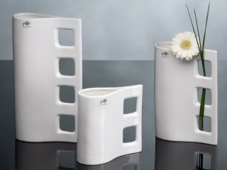 vase porcelaine "OPTIC" blanc différents grandeurs