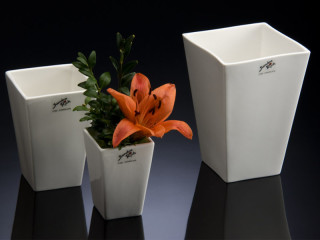 vase porcelaine "SQUARE" blanc diff. tailles