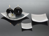 Porzellan-Platte "SQUARE" weiss H 3,5 x 22 x 22cm