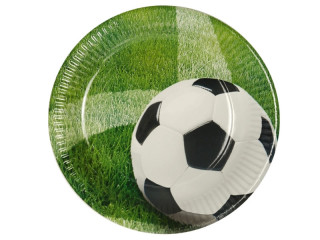 assiette en carton "football sur gazon" 10 pcs.