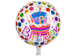 Folienballon "Happy Birthday Torte" Ø 45cm