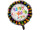 ballon de feuille "happy birthday noir-blanc bougies" Ø 45cm