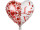 foil balloon "heart - I Love you" red-white