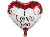 foil balloon "heart - I Love you" white-pink/red