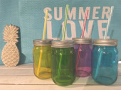verres à boire 4-pcs. incl. panier