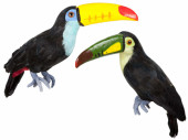 toucan "poly/plumes" en diff. couleurs