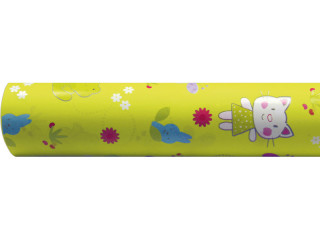 papier-cadeau "motif denfant" vert/multicolore 70cm x 25m