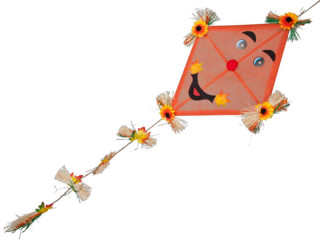 cerf-volant "Sunflower" 64 x 50cm, l 145cm orange