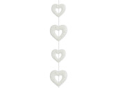 Herzkette "Paper Rope"Kontur weiss, 135cm lang,...
