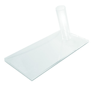Acrylstandfuss schräg klar für Neonstab 30mm schräg