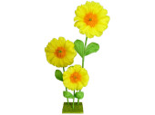 Chrysanthemen 3-tlg. gelb Paper, auf Platte, 92cm hoch...