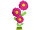 Chrysanthemen 3-tlg. pink Paper, auf Platte, 92cm hoch Ø 20/25/30cm, H 40/60/92cm