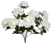 Rosenbusch x 9 Luxor weiss H 50 x Ø 38 cm