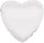 Folienballon Herz weiss 81cm