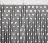 Herz-Fadenvorhang weiss 90 x 240cm mit Schlauchnaht