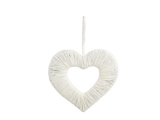 Herz "Paper Rope" Kontur weiss 25 x 25cm