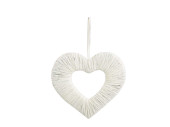 Herz "Paper Rope" Kontur weiss 25 x 25cm