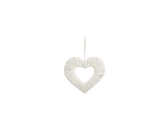 Herz "Paper Rope" Kontur weiss 14 x 14cm