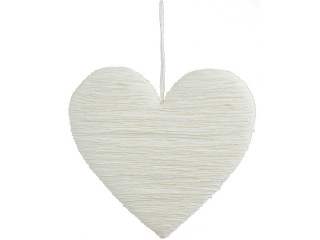 Herz "Paper Rope" voll weiss 37 x 37cm