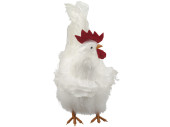 Hahn Gallus weiss gross Styro/Federn,35 x 18 x H34cm