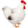 Huhn Gallus weiss gross Styro/Federn,30 x 18 x H32cm
