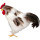 Hahn Gallus weiss klein Styro/Federn,25 x 13 x H23cm