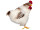Huhn Gallus weiss klein Styro/Federn,20 x 13 x H20cm