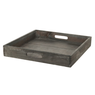 Tablett aus Holz grau gross 38 x 38 x 6cm