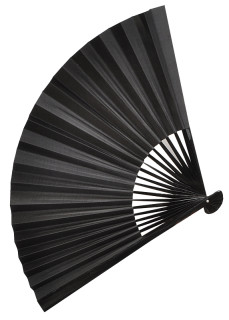 Fächer Silk schwarz uni 32cm hochwertig Bambus mit Papier-Seidenüberzug