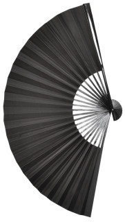 Fächer Silk schwarz uni 60cm hochwertig Bambus mit Papier-Seidenüberzug