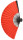 Fächer Silk rot uni 60cm hochwertig Bambus mit Papier-Seidenüberzug