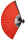Fächer Silk rot uni 97cm hochwertig Bambus mit Papier-Seidenüberzug