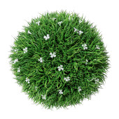 Graskugel mit Blüten Ø 25cm grün-weiss