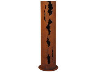 Säule rund Risse Rosteffekt 120cm hoch x Ø 27cm, Metall