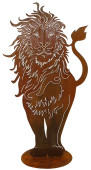 Löwe auf Platte Rosteffekt 100cm hoch x 60cm Metall