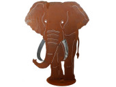 Elefant a. Platte Rosteffekt H 120cm x 95cm Metall