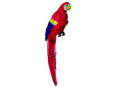 Papagei sitzend rot 50cm mit Federn