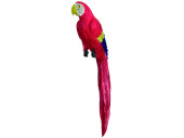 Papagei sitzend rot 70cm mit Federn