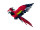 Papagei fliegend rot/bunt 55cm mit Federn