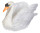 Schwan schwimmend weiss H 35 x 40 x 55 cm mit Federn