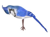 Vogel Exotic stehend 16cm blau-weiss,2 Motive gemischt,...