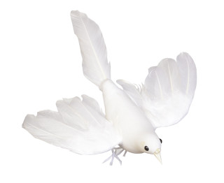 Taube fliegend weiss 28 x 23 x 10 cm Kunststoff/Federn