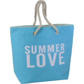 Strandtasche Summer Love hellblau-weiss, 50x15x40cm...