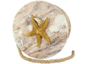 Tau auf Rolle natur-washed 23 x 15cm mit Seestern Jute/Pappmache
