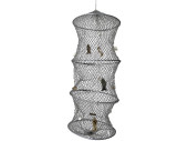 Fischreuse mit Deko grau Ø 28 x 95cm, Metall/Nylon