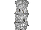 Fischreuse mit Deko grau Ø 28 x 95cm, Metall/Nylon