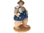 Badenixe Berta Polyresin stehend, blau-weiss, 9 x 8 x H 16cm